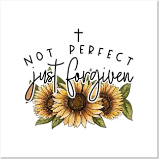 Not Perfect Just Forgiven Christian Bible Verse God Lovers Posters and Art